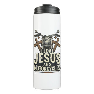 Jesus und Motorräder Vintage christlicher Biker-En Thermosbecher