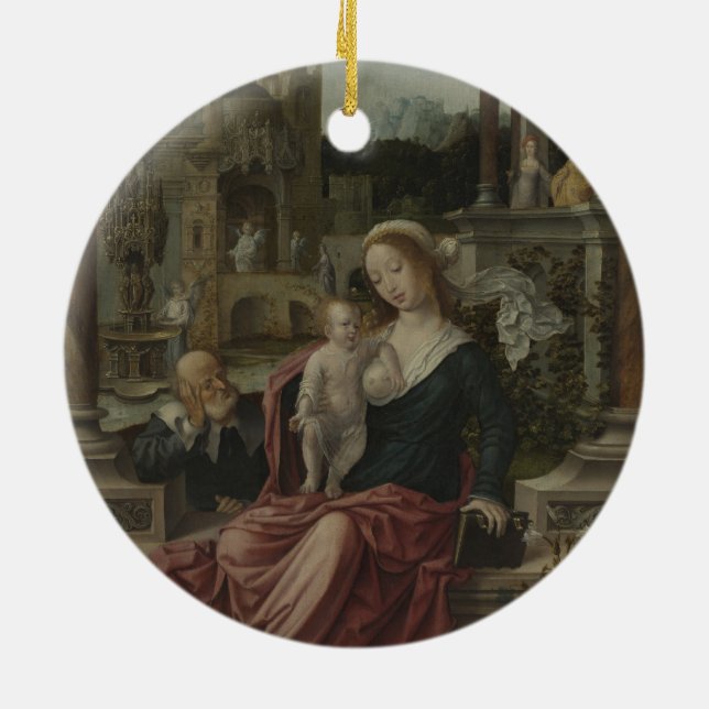 Jesus und Mutter Mary Stillen Keramikornament (Hinten)