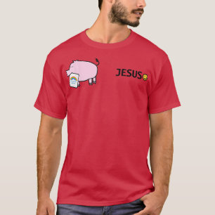 Jesus und Pink Pig Essential Worker Rainbow T-Shirt