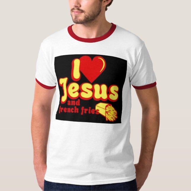 Jesus und Pommes-Frites T-Shirt (Vorderseite)