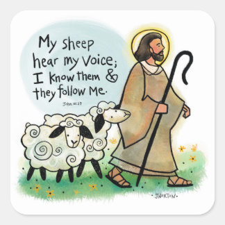 Jesus und Sheep Stickers