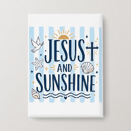 Jesus und Sonnenschein Knopf Button