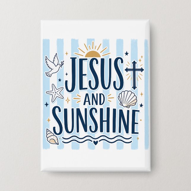 Jesus und Sonnenschein Knopf  Button (Vorderseite)