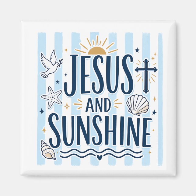 Jesus und Sonnenschein-Magnet Magnet (Vorne)