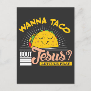 Jesus und Taco Lover Pastor Christlich Funny Postkarte