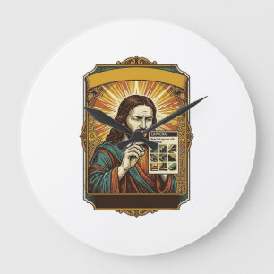 Jesus unscharfe Treppe Captcha-Test Tech-Sicherhei Große Wanduhr