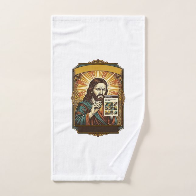 Jesus unscharfe Treppe Captcha-Test Tech-Sicherhei Handtuch (Handtuch)