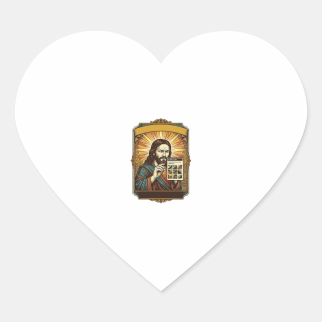 Jesus unscharfe Treppe Captcha-Test Tech-Sicherhei Herz-Aufkleber (Vorderseite)