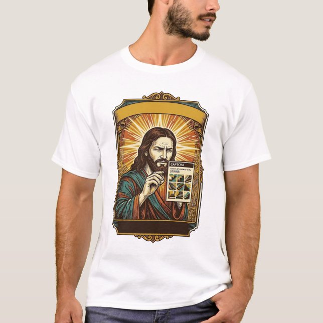 Jesus unscharfe Treppe Captcha-Test Tech-Sicherhei T-Shirt (Vorderseite)