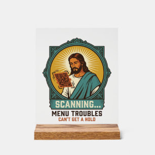 Jesus unscharfer QR-Code wird nicht scannen Menü T Acrylschild
