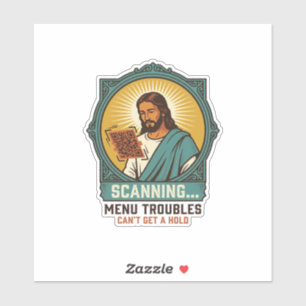 Jesus unscharfer QR-Code wird nicht scannen Menü T Aufkleber