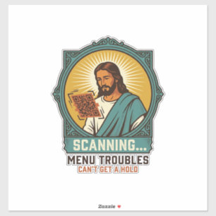 Jesus unscharfer QR-Code wird nicht scannen Menü T Aufkleber