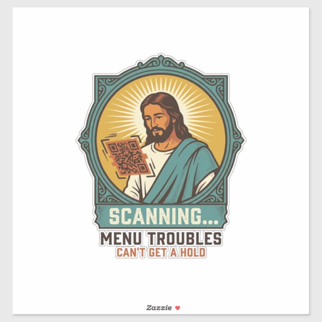 Jesus unscharfer QR-Code wird nicht scannen Menü T Aufkleber (Blatt)
