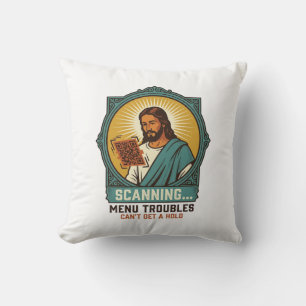 Jesus unscharfer QR-Code wird nicht scannen Menü T Kissen