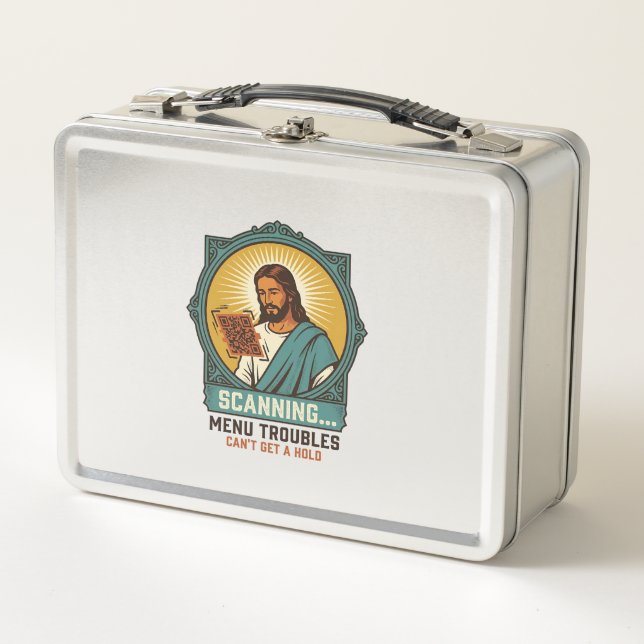 Jesus unscharfer QR-Code wird nicht scannen Menü T Metall Brotdose (Vorderseite)
