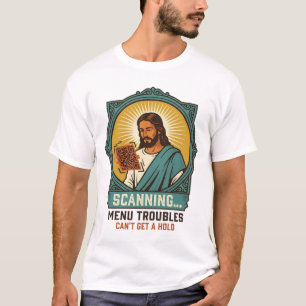 Jesus unscharfer QR-Code wird nicht scannen Menü T T-Shirt