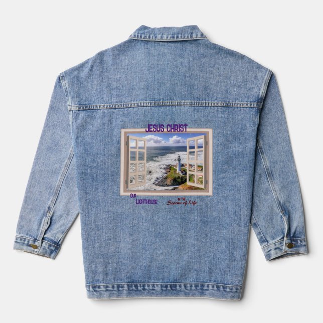 Jesus, unser Leuchtturm Denim Jacket Jeansjacke (Rückseite)