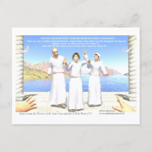 Jesus unter den Gesetzeslehrern (zwei Episoden)  Postkarte