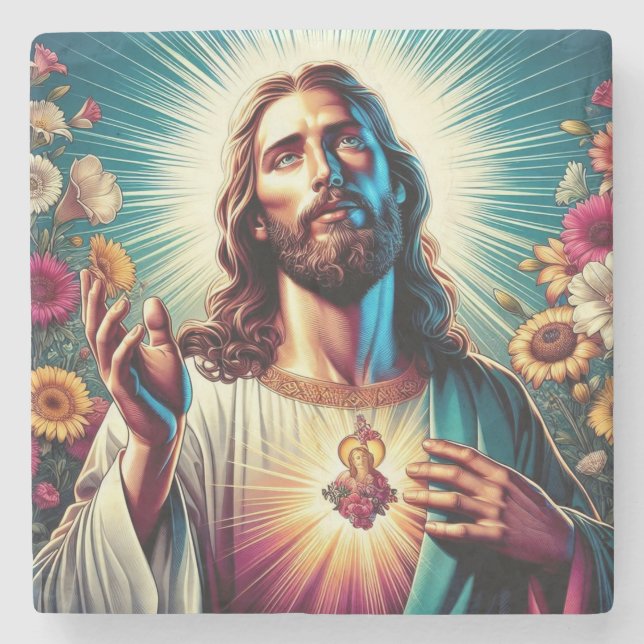 Jesus Untersetzer! Steinuntersetzer (Vorderseite)