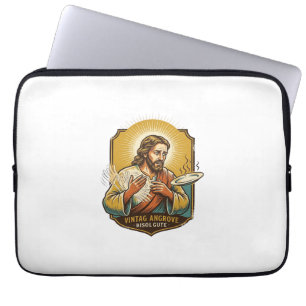 Jesus verbrannte Finger beim Herausnehmen des Tell Laptopschutzhülle