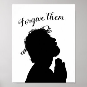 Jesus vergibt ihnen Christliche SVG Wall Art Poster