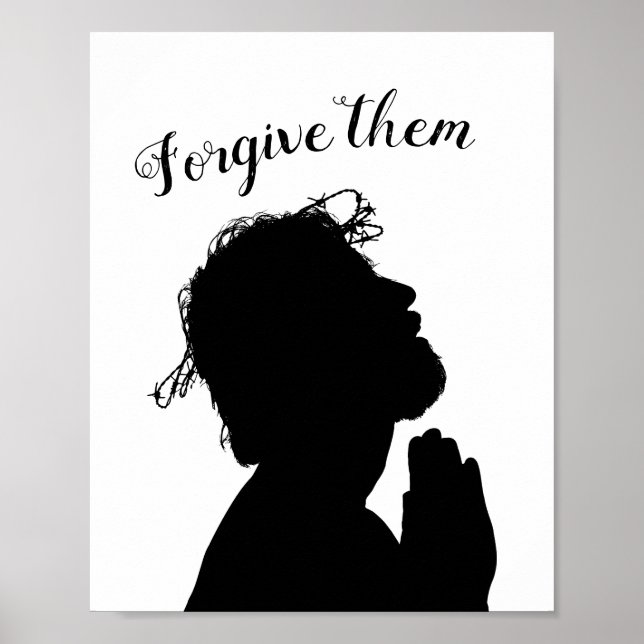 Jesus vergibt ihnen Christliche SVG Wall Art Poster (Vorne)