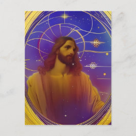 Jesus verkettet Glas AI Generierte Kunst Postkarte