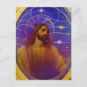 Jesus verkettet Glas AI Generierte Kunst Postkarte