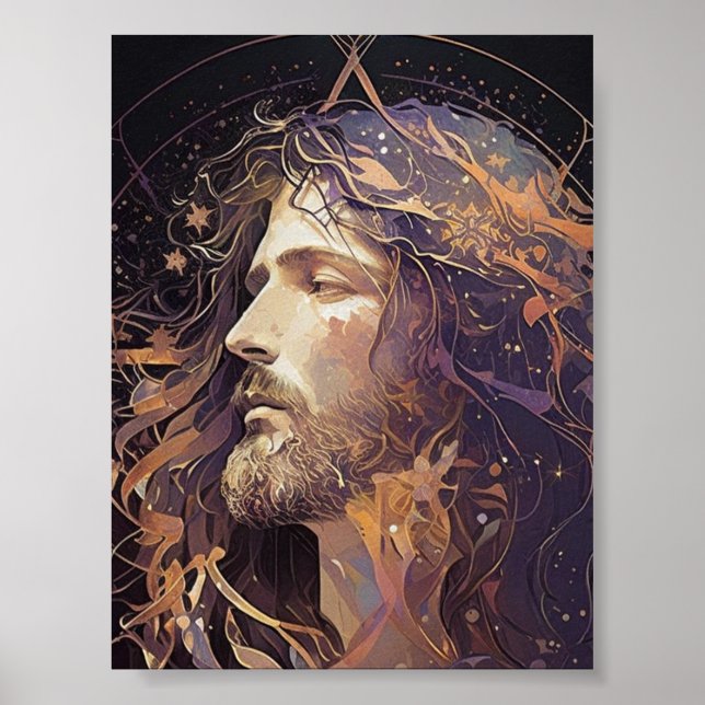 Jesus verkettetes Glas Poster (Vorne)
