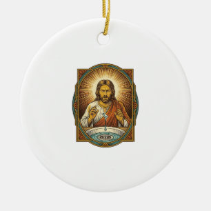 Jesus verlor Kontaktlinse im Badezimmer Waschbecke Keramik Ornament