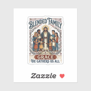 Jesus-Verschmelzungsfamilie-Stieffamilie-Shirt Chr Aufkleber