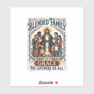 Jesus-Verschmelzungsfamilie-Stieffamilie-Shirt Chr Aufkleber