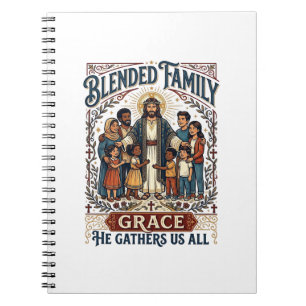Jesus-Verschmelzungsfamilie-Stieffamilie-Shirt Chr Notizblock