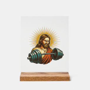 Jesus versehentlich zu viel Gewicht hinzufügen Fit Acrylschild