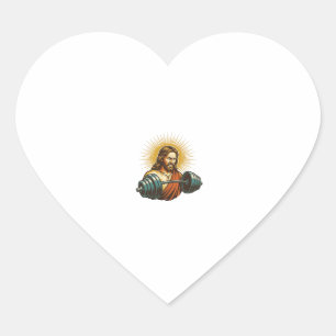 Jesus versehentlich zu viel Gewicht hinzufügen Fit Herz-Aufkleber
