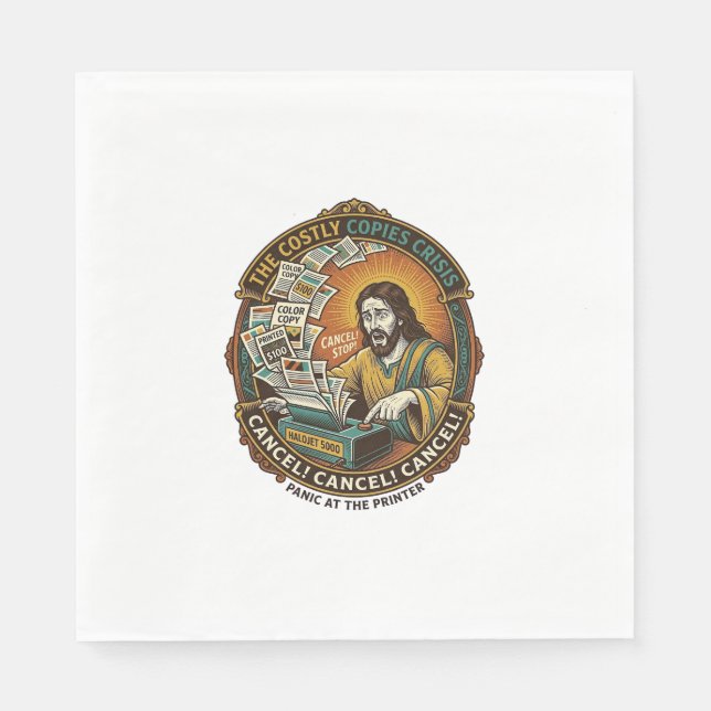 Jesus versehentlicher 100 Farbdrucke Druckerfehler Serviette (Vorderseite)