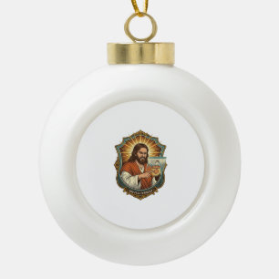 Jesus versehentlicher Videoanruf wählt Social Medi Keramik Kugel-Ornament