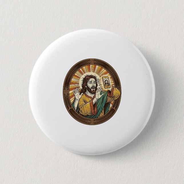 Jesus versehentliches Selfie mit Doppelkinn von de Button (Vorderseite)