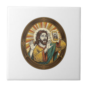 Jesus versehentliches Selfie mit Doppelkinn von de Fliese