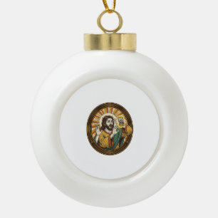 Jesus versehentliches Selfie mit Doppelkinn von de Keramik Kugel-Ornament