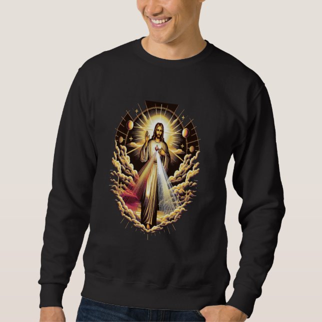 Jesus vertraue ich dir göttliche Barmherzigkeit ka Sweatshirt (Vorderseite)