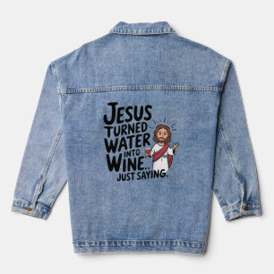 Jesus verwandelte Wasser in das Wein Funny Religio Jeansjacke
