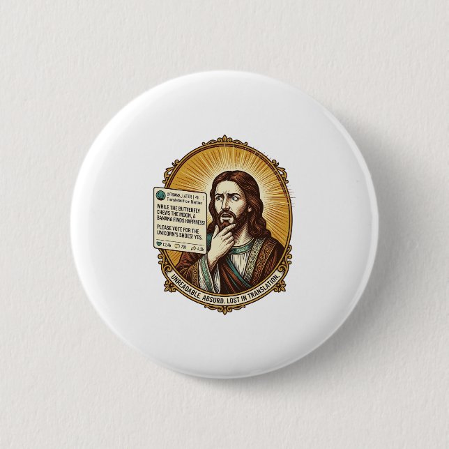 Jesus verwirrt Auto-Übersetzung Post fehlgeschlage Button (Vorderseite)