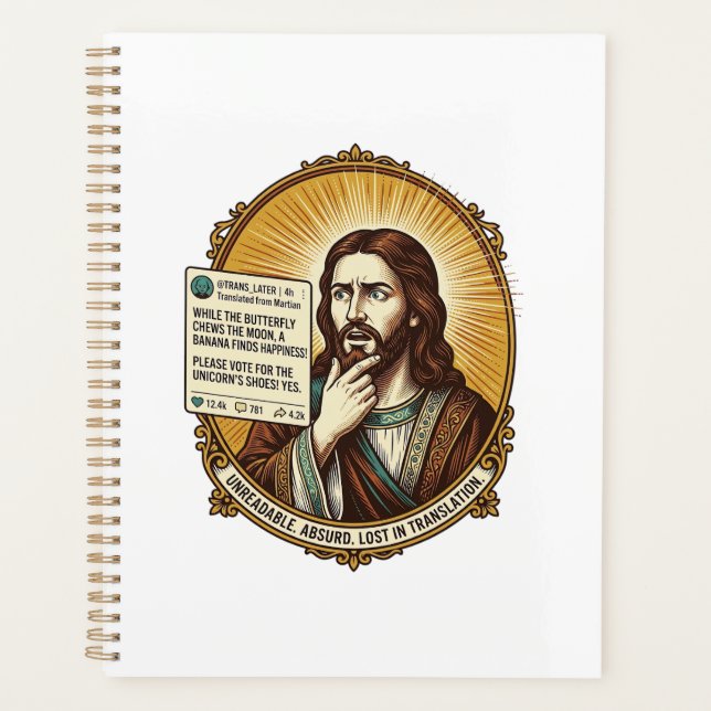 Jesus verwirrt Auto-Übersetzung Post fehlgeschlage Planer (Vorderseite)
