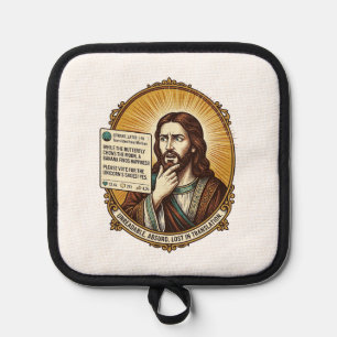Jesus verwirrt Auto-Übersetzung Post fehlgeschlage Topflappen