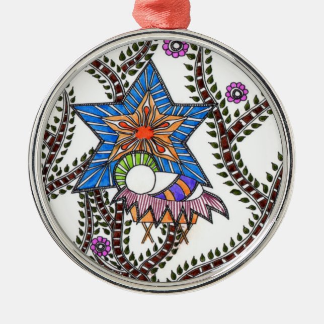 Jesus-Verzierung Silbernes Ornament (Vorne)