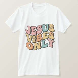 Jesus Vibes Only Retro-Christen-Männer-T-Shirt T-Shirt