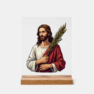 Jesus Victory Palm Vintage Gravur Tee 2 Acrylschild