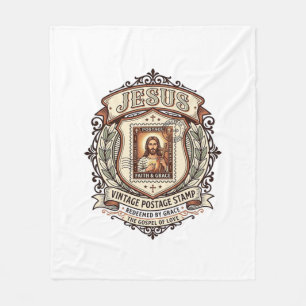 Jesus Vintage-Postage-Stempel Jesus Vintage-Postag Fleecedecke