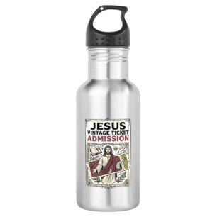 Jesus Vintage Ticket Eintritt Jesus Vintage Ticke Edelstahlflasche